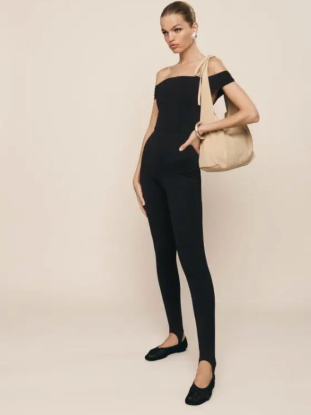 Reformation Ryder Knit Jumpsuit Size S Black NWT - Picture 2 of 10
